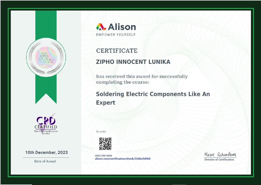 Zipho Lunika's for soldering